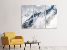 Laden Sie das Bild in den Galerie-Viewer, Leinwandbild 3-teilig Bergsicht mit Wolken