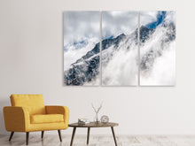 Laden Sie das Bild in den Galerie-Viewer, Leinwandbild 3-teilig Bergsicht mit Wolken