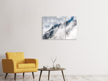 Laden Sie das Bild in den Galerie-Viewer, Leinwandbild 3-teilig Bergsicht mit Wolken