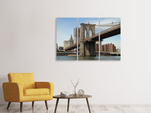 Laden Sie das Bild in den Galerie-Viewer, Leinwandbild 3-teilig Unter der Brooklyn Bridge