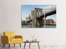 Laden Sie das Bild in den Galerie-Viewer, Leinwandbild 3-teilig Unter der Brooklyn Bridge