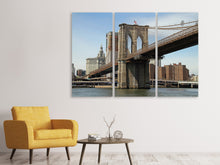 Laden Sie das Bild in den Galerie-Viewer, Leinwandbild 3-teilig Unter der Brooklyn Bridge