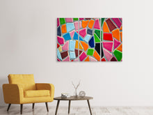 Laden Sie das Bild in den Galerie-Viewer, Leinwandbild 3-teilig Mosaik Wand