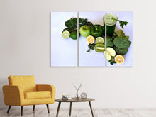 Laden Sie das Bild in den Galerie-Viewer, Leinwandbild 3-teilig Grüner Smoothie