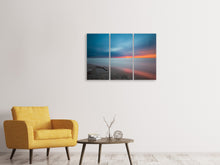 Laden Sie das Bild in den Galerie-Viewer, Leinwandbild 3-teilig Strand im Abendrot