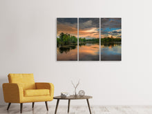 Laden Sie das Bild in den Galerie-Viewer, Leinwandbild 3-teilig Mystischer See