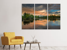Laden Sie das Bild in den Galerie-Viewer, Leinwandbild 3-teilig Mystischer See