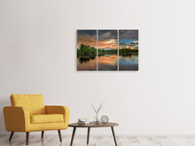 Laden Sie das Bild in den Galerie-Viewer, Leinwandbild 3-teilig Mystischer See