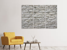 Laden Sie das Bild in den Galerie-Viewer, Leinwandbild 3-teilig Steinwand Design