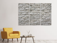 Laden Sie das Bild in den Galerie-Viewer, Leinwandbild 3-teilig Steinwand Design