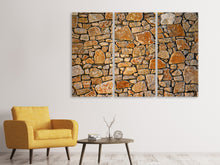 Laden Sie das Bild in den Galerie-Viewer, Leinwandbild 3-teilig Natur Steinmauer