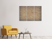 Laden Sie das Bild in den Galerie-Viewer, Leinwandbild 3-teilig Klassische Backstein Wand