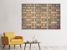 Laden Sie das Bild in den Galerie-Viewer, Leinwandbild 3-teilig Ziegel Wand