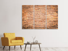 Laden Sie das Bild in den Galerie-Viewer, Leinwandbild 3-teilig Wand aus Steinen