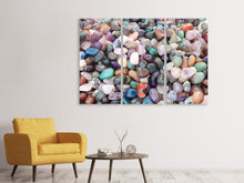Laden Sie das Bild in den Galerie-Viewer, Leinwandbild 3-teilig Bunte Edelsteine