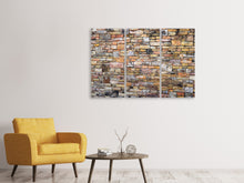 Laden Sie das Bild in den Galerie-Viewer, Leinwandbild 3-teilig Alte Steinwand