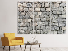 Laden Sie das Bild in den Galerie-Viewer, Leinwandbild 3-teilig Graue Stein Wand