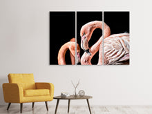 Laden Sie das Bild in den Galerie-Viewer, Leinwandbild 3-teilig Prächtige Flamingos