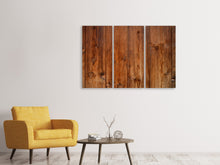 Laden Sie das Bild in den Galerie-Viewer, Leinwandbild 3-teilig Bretterwand Textur