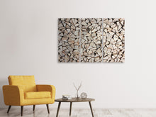 Laden Sie das Bild in den Galerie-Viewer, Leinwandbild 3-teilig Holzstapel