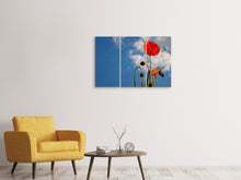 Laden Sie das Bild in den Galerie-Viewer, Leinwandbild 3-teilig Prächtiger Mohn