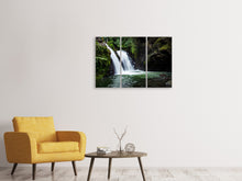 Laden Sie das Bild in den Galerie-Viewer, Leinwandbild 3-teilig Wasserfall im Abendlicht