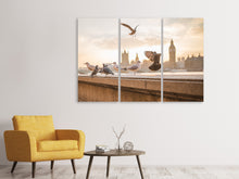 Laden Sie das Bild in den Galerie-Viewer, Leinwandbild 3-teilig Die Tauben auf dem Dach