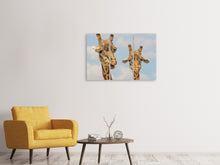 Laden Sie das Bild in den Galerie-Viewer, Leinwandbild 3-teilig 2 Giraffen