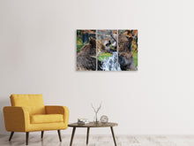 Laden Sie das Bild in den Galerie-Viewer, Leinwandbild 3-teilig Grizzly Kampf