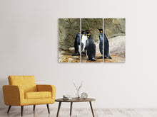 Laden Sie das Bild in den Galerie-Viewer, Leinwandbild 3-teilig König Pinguine