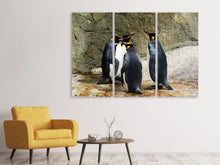 Laden Sie das Bild in den Galerie-Viewer, Leinwandbild 3-teilig König Pinguine