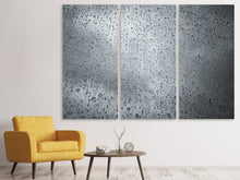 Laden Sie das Bild in den Galerie-Viewer, Leinwandbild 3-teilig Dunkle Regentropfen an der Wand