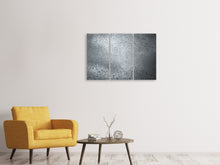 Laden Sie das Bild in den Galerie-Viewer, Leinwandbild 3-teilig Dunkle Regentropfen an der Wand