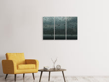 Laden Sie das Bild in den Galerie-Viewer, Leinwandbild 3-teilig Glänzende Wassertropfen