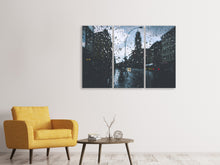 Laden Sie das Bild in den Galerie-Viewer, Leinwandbild 3-teilig Regentropfen an der Fensterscheibe