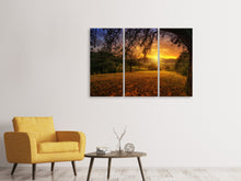 Laden Sie das Bild in den Galerie-Viewer, Leinwandbild 3-teilig Eine Landschaft im Sonnenuntergang