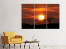 Laden Sie das Bild in den Galerie-Viewer, Leinwandbild 3-teilig Der Sonnenuntergang am Horizont