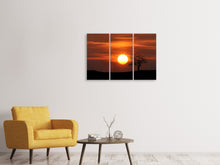 Laden Sie das Bild in den Galerie-Viewer, Leinwandbild 3-teilig Der Sonnenuntergang am Horizont