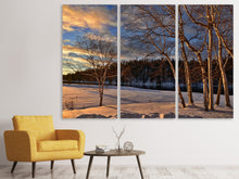 Laden Sie das Bild in den Galerie-Viewer, Leinwandbild 3-teilig Birken im Winter
