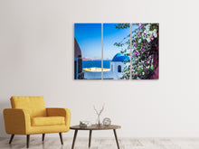 Laden Sie das Bild in den Galerie-Viewer, Leinwandbild 3-teilig Exklusives Santorini