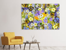 Laden Sie das Bild in den Galerie-Viewer, Leinwandbild 3-teilig Frische Frühlingsblumen