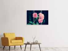 Laden Sie das Bild in den Galerie-Viewer, Leinwandbild 3-teilig Schöne Rosa Rosen