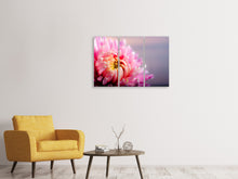 Laden Sie das Bild in den Galerie-Viewer, Leinwandbild 3-teilig Makro Chrysantheme