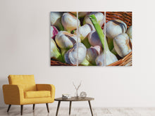 Laden Sie das Bild in den Galerie-Viewer, Leinwandbild 3-teilig Frischer Knoblauch