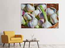 Laden Sie das Bild in den Galerie-Viewer, Leinwandbild 3-teilig Frischer Knoblauch