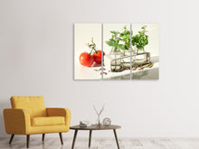 Laden Sie das Bild in den Galerie-Viewer, Leinwandbild 3-teilig Tomaten und Kräuter