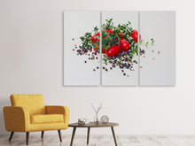 Laden Sie das Bild in den Galerie-Viewer, Leinwandbild 3-teilig Tomaten und Thymian