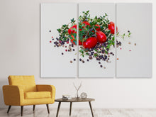Laden Sie das Bild in den Galerie-Viewer, Leinwandbild 3-teilig Tomaten und Thymian
