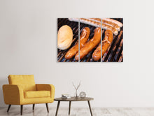 Laden Sie das Bild in den Galerie-Viewer, Leinwandbild 3-teilig Gegrillte Wurst