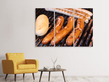 Laden Sie das Bild in den Galerie-Viewer, Leinwandbild 3-teilig Gegrillte Wurst
